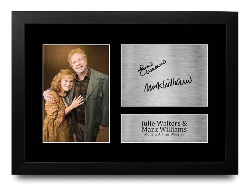 HWC Trading FR A4 Julie Walters & Mark Williams Harry Potter Molly & Arthur Weasley Gifts Printed Signed Autograph Picture for Movie Memorabilia Fans - A4 Framed