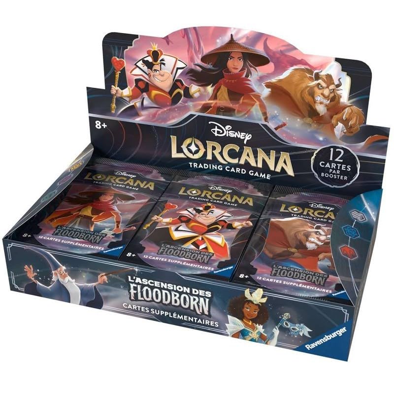 Ravensburger -Disney Lorcana TCG The Rise of Floodborn-Collectible Card Game-JCC-Display 24 Boosters from 8 Years Old French Version