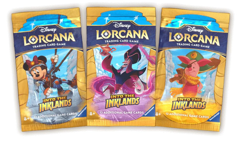 Into the Inklands 3 Packs | Lorcana Art Set 3 Unique Packs | Trading Cards in 3 Booster Packs | For Collectors Disney Lorcana | Into the Inklands Contains 12 Cards Per Pack + TCYM Pouch |