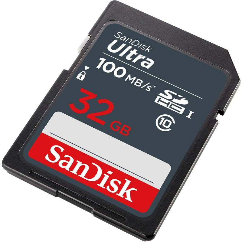 SanDisk Ultra 32GB SDHC Memory Card, up to 100MB/s, Class 10, Black/Grey