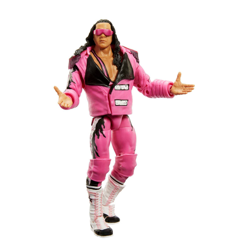 Mattel WWE Ultimate Edition Action Figure Bret “Hit Man” Hart Legends Collectible with Interchangeable Accessories, Extra Heads & Swappable Hands, HLN20