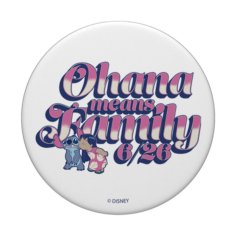 Disney Lilo & Stitch Ohana Means Family Pink Text PopSockets Swappable PopGrip