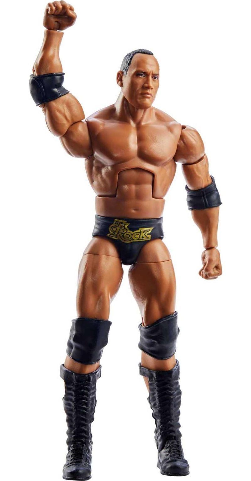 WWE MATTEL Elite Action Figure WrestleMania The Rock with Accessory and “Mean” Gene Okerlund Build-A-Figure Parts, HKP13