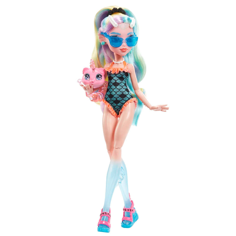 Monster High Doll, Lagoona Blue with Accessories and Pet Piranha, Posable Fashion Doll with Colorful Streaked Hair, HHK55