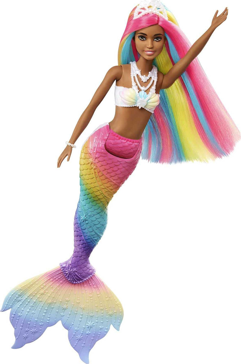 Barbie Dreamtopia Rainbow Magic Mermaid Doll with Rainbow Hair and Water-Activated Color Change Feature, Gift for 3 to 7 Year Olds