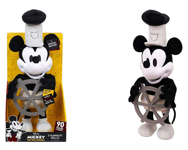 Disney Steamboat Willie Mickey Mouse Dancing Plush 16 inches - Special Edition 90 Years Magic