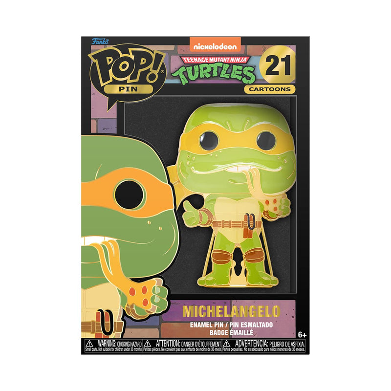 Funko Pop! Large Enamel Pin Teenage Mutant Ninja Turtles - (Teenage Mutant Ninja Turtles (TMNT) ) : Michelangelo Enamel Pins - Cute Collectable Novelty Brooch - for Backpacks & Bags