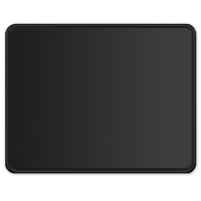 ITNRSIIET Mouse Pad with Stitched Edge, Premium-Textured Square Mouse Mat,Washable Mousepads with Lycra Cloth, Non-Slip Rubber Base Mousepad for Laptop, Computer, PC, 260x210x3mm Black