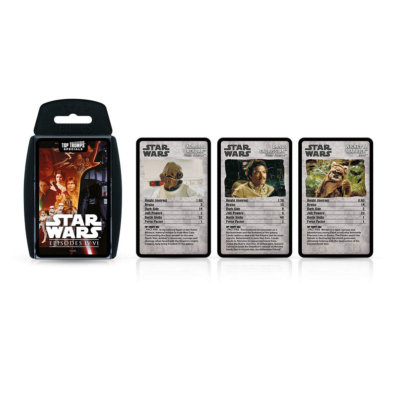 Top Trumps Star Wars Episodes 4-6 Specials Card Game, Play with Luke Skywalker, Darth Vader, Emperor Palpatine and Obi-Wan Kenobi, Educational for 2 plus players makes a great gift for ages 6 plus