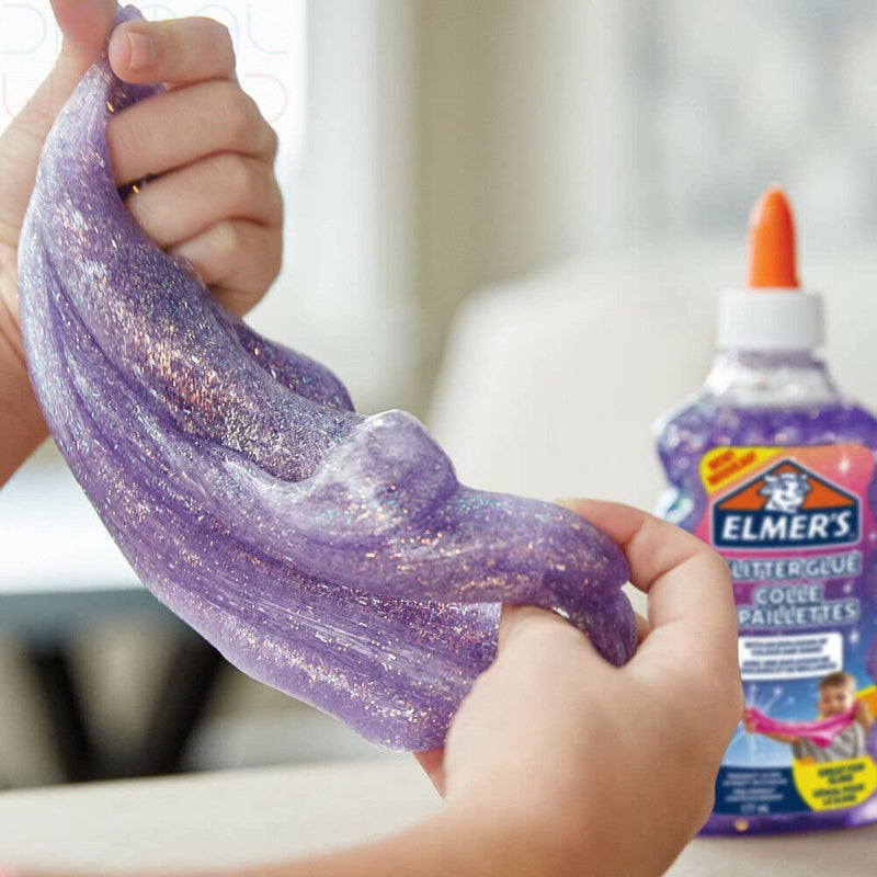 Elmer’s Glitter Slime Kit | with Purple & Blue Glitter Glue plus 2 Bottles of Magical Liquid Slime Activator | 4 Count