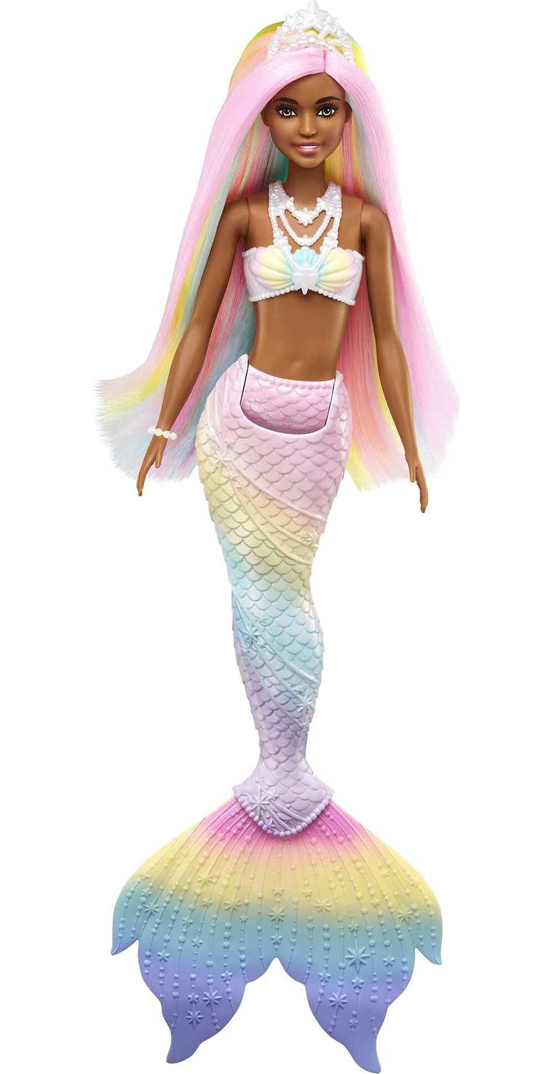 Barbie Dreamtopia Rainbow Magic Mermaid Doll with Rainbow Hair and Water-Activated Color Change Feature, Gift for 3 to 7 Year Olds