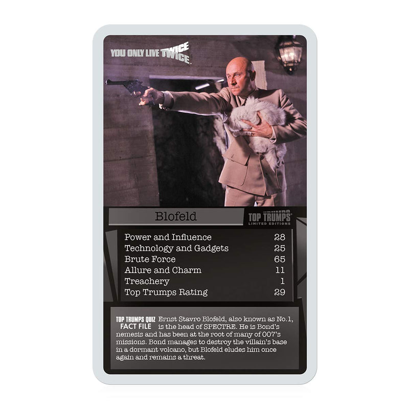 Top Trumps James Bond Every Assignment Limited Editions Card Game, featuring 30 characters including Honey Ryder from Dr No to Nomi from No Time To Die, makes a great gift for ages 12 plus