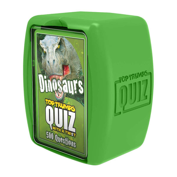 Top Trumps Dinosaurs Quiz Game, 500 questions to test your knowledge and memory on the world of dinosaurs including the Tyrannosaurus Rex and Velociraptor, 2 plus players makes a great gift for ages