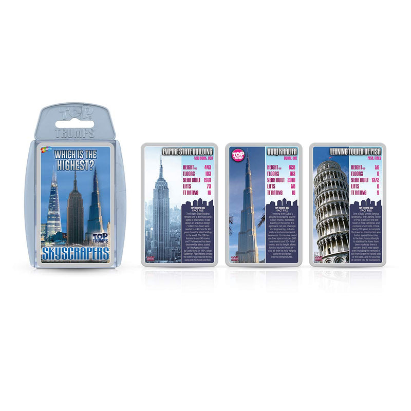 Top Trumps Skyscrapers Classics Card Game, learn facts about the Burj Khalifa, The Shard and the Empire State Building in this educational packed game, gift and toy for boys and girls aged 6 plus