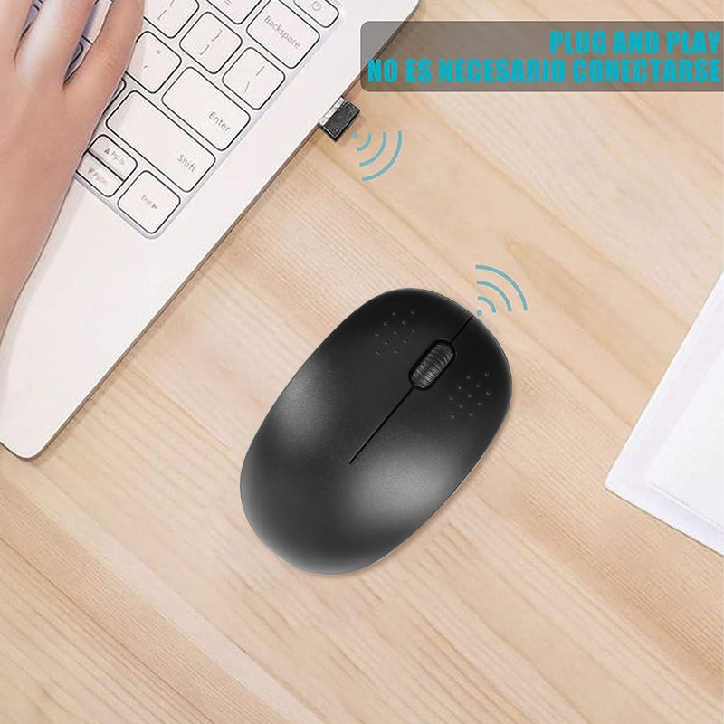 bestyks Wireless Mouse, 2.4G Computer Mouse with USB Receiver, Low Noise Ergonomic Design Cordless Mouse, Noiseless Portable Lightweight Mouse, Wireless Mouse for Laptop, PC and Tablet (Black)