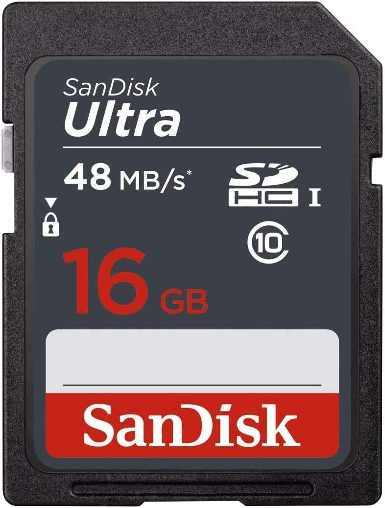 5 PACK - SanDisk Ultra 16GB SD SDHC Memory Flash Card UHS-I Class 10 Read Speed up to 48MB/s 320X SDSDUNB-016G-GN3IN Wholesale Lot + (5 Cases)