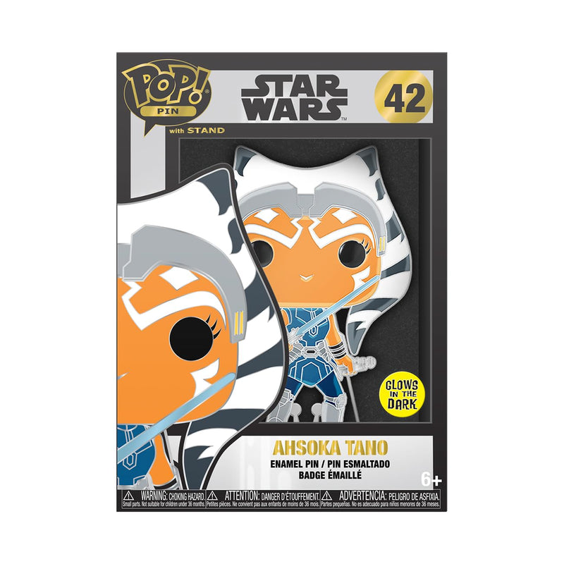 Funko Large Enamel Pin Star Wars: Clone Wars - Ahsoka Tano - AHSOKA - Star Wars Enamel Pins - Cute Collectable Novelty Brooch - for Backpacks & Bags - Gift Idea - Official Merchandise