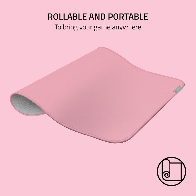 Razer Strider - Hybrid Mouse Mat with a Soft Base and Smooth Glide (Hybrid Soft/Hard Mat, Anti-slip Base, Anti-fraying Stitched Edges, Water-resistant) L | Quartz Pink