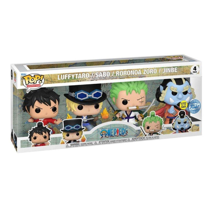 Funko Pop! Animation: One Piece - Monkey D. Luffy - 4 Pack - Glow In the Dark - Collectable Vinyl Figure - Gift Idea - Official Merchandise - Toys for Kids & Adults - Anime Fans