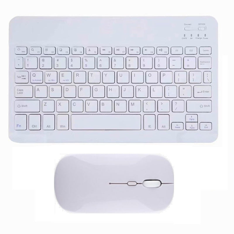 Mini Wireless Bluetooth Keyboard and Mouse Combo Set 2.4 GHz Rechargeable USB Portable Keyboard for iOS iPad Pro, iPad Air, iPad Mini, Mac, Windows, PC, Laptop, Computer, Android, Tablets, Smartphone