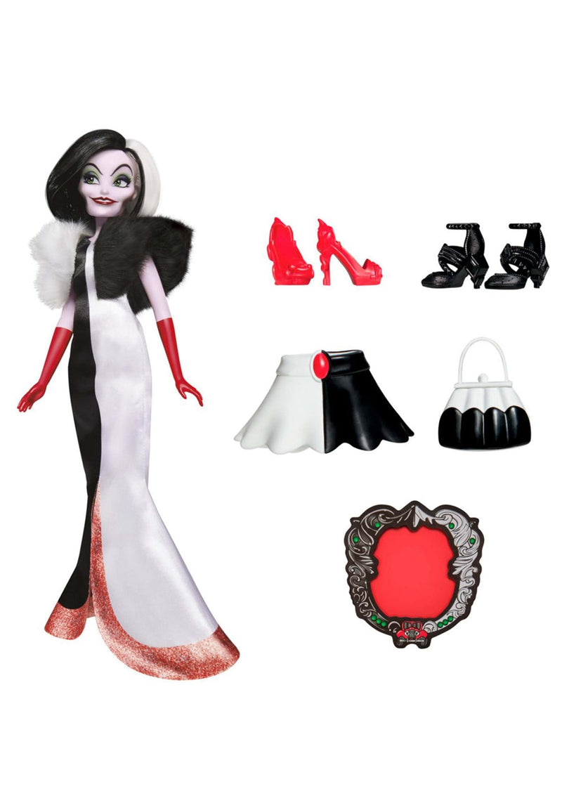 Disney Princess Disney Villains Cruella De Vil Fashion Doll, Accessories and Removable Clothes, Toy for Kids 5 Years Old and Up - Amazon Exclusive