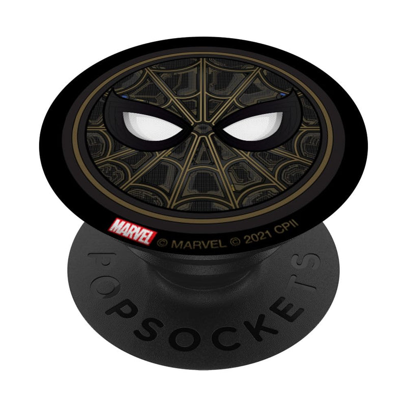 Marvel Spider-Man: No Way Home Black and Gold Spidey Mask PopSockets Swappable PopGrip