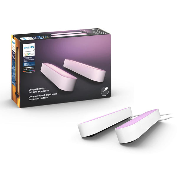 Philips Hue Play White and Colour Ambiance Smart Light Bar Double Pack Base Unit, Entertainment Lighting for TV and Gaming (Works with Alexa, Google Assistant and Apple HomeKit), White