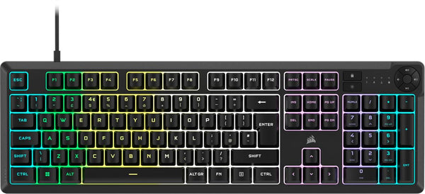 Corsair K55 CORE RGB Membrane Wired Gaming Keyboard – Quiet, Responsive Switches – Spill Resistance – Ten-Zone RGB – Media Keys – iCUE Compatible – QWERTY UK – PC, Mac – Black