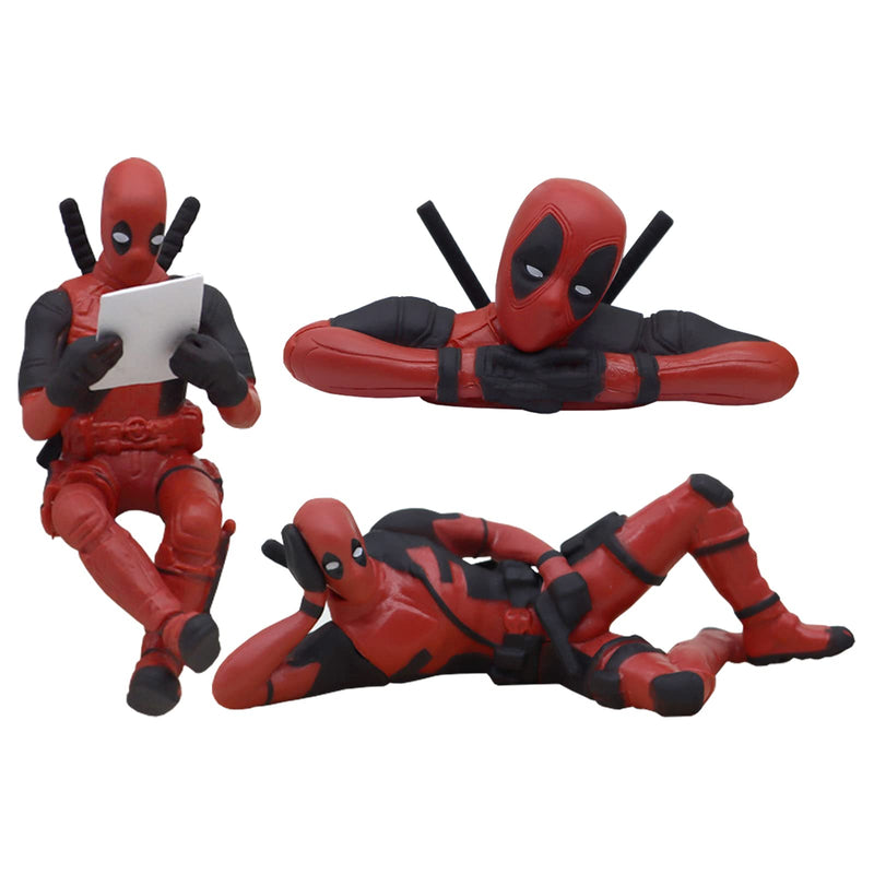 3pcs Deadpool Ornaments, Action Figures, Superhero Action Figures, Deadpool car Ornaments PVC Character Merchandise, Adult and Kids Collectibles