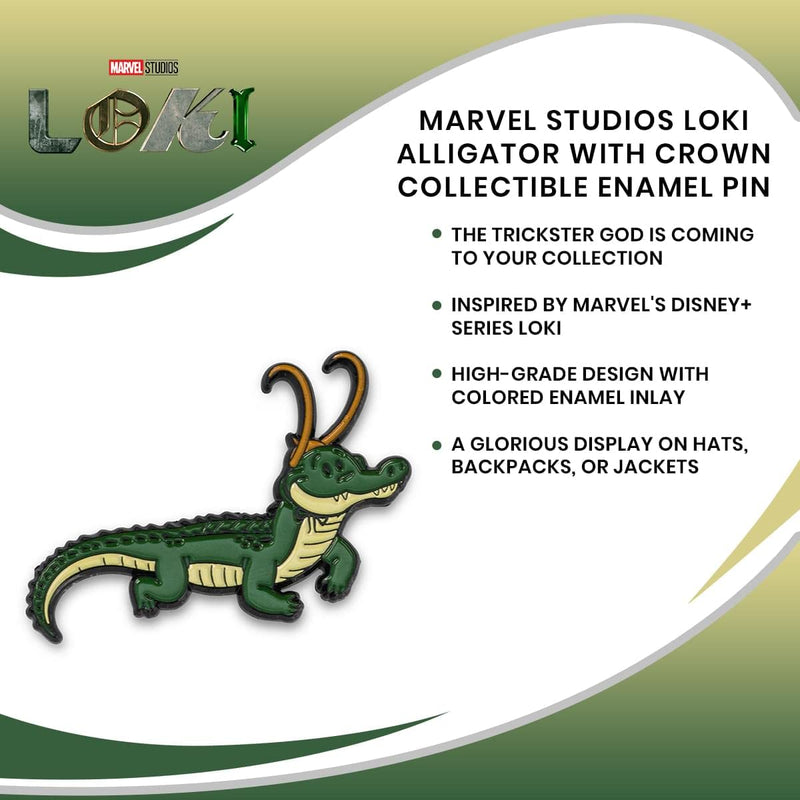 Marvel Studios Loki Alligator with Crown Collectible Enamel Pin