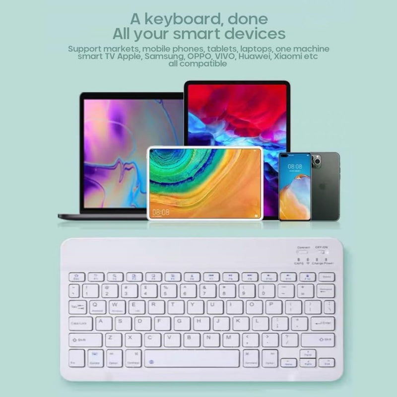 MAXDIGI Wireless Bluetooth Keyboard 2.4 GHz QWERTY Ultra Light Slim Portable Keyboard for iOS iPad Pro, iPad Air, iPad Mini, Mac, Windows, Android, Tablets, PC, Desktop, Computer, Smartphone, Smart tv