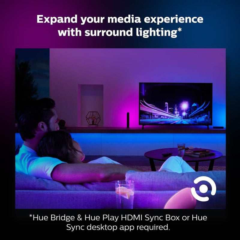 Philips Hue Lightstrip Plus v4 [2 m] White and Colour Ambiance Smart LED Kit with Bluetooth, Works with Alexa, Google Assistant and Apple HomeKit
