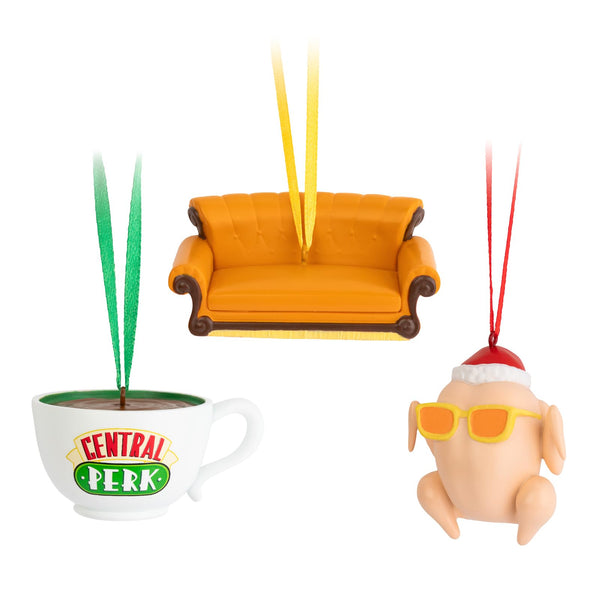 Grupo Erik F·R·I·E·N·D·S Friends Christmas Ornaments | Set Of 3 - Cup & Turkey & Sofa | Friends Merchandise | Friends TV Show Gifts | Christmas Hanging Ornament | Christmas Decorations