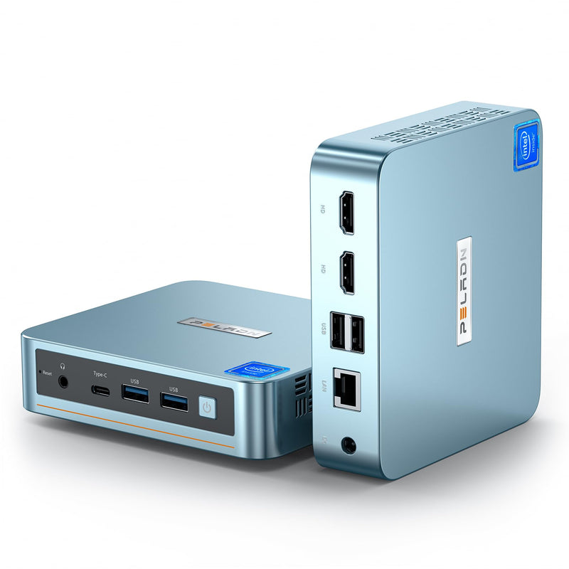 PELADN WI-6 Mini PC Desktop Computer, Intel 12th Gen Alder Lake- N100(up to 3.4GHz), 16GB DDR4 RAM 512GB M.2 PCIe SSD, Desktop Computer Support 4K Dual Display/USB3.2/WiFi5/BT4.2/Win 11 Pro