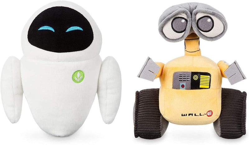 Disney Store Original Mini Bean Wall-e & Eve Plush Set - 7'' L