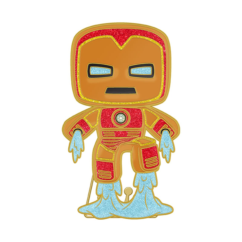 Loungefly POP! Large Enamel Pin MARVEL: GINGERBREAD - Iron Man - IRON MAN - Marvel Comics Enamel Pins - Cute Collectable Novelty Brooch - for Backpacks & Bags - Gift Idea - Comic Books Fans