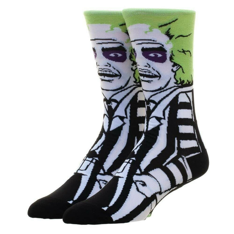 EZB Horror Film Character Crew Socks | Fun Gift Idea for Men & Women | Size 5-10 | Beetlejuice