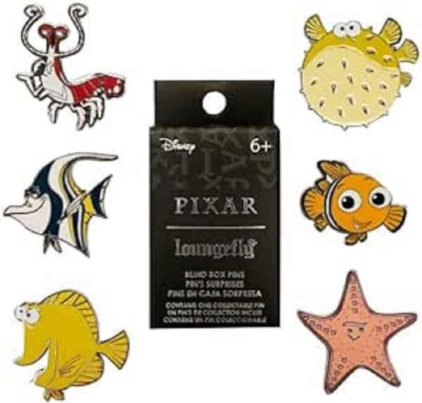 Loungefly Pixar Finding Nemo Fish Tank Buddies Blind Box Pins - Nemo - Disney Pixar: Finding Nemo - Blind Box Enamel Pins - Cute Collectable Novelty Brooch - for Backpacks & Bags - Gift Idea