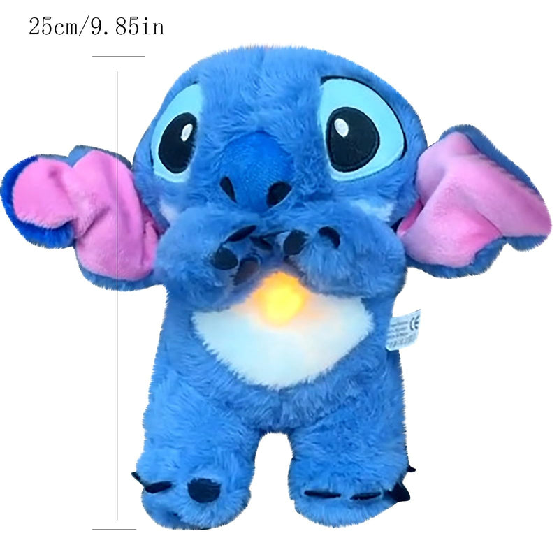 Calming Relief Plush Toys, Breathing Cartoon Anxiety Relief Plush Toy, Anxietys Relief Soothing Cartoon Stuffed Animal with Music Lights & Rhythmic Breathing Motion for Adults and Kids Sleeping (Blue)