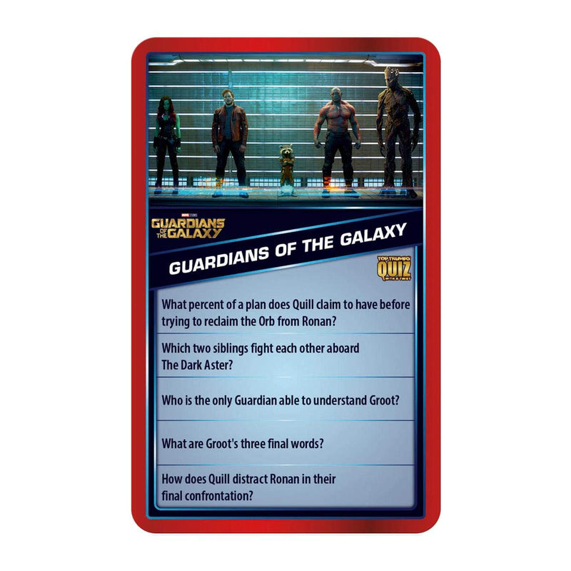 Top Trumps Marvel Cinematic Universe Quiz Game, 500 questions to test your knowledge on Guardians of the Galaxy, Avengers, S.H.I.E.L.D, Wakanda and more, gift and toy for Boys and Girls Aged 8 plus