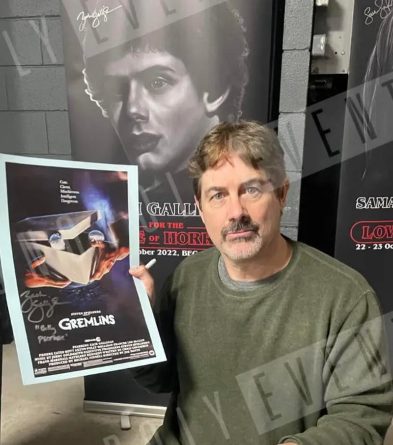 Zach Galligan Signed Gremlins Movie Poster In Luxury Handmade Wooden Frame & AFTAL Member Certificate Of Authenticity Film TV Autograph Memorabilia Photo