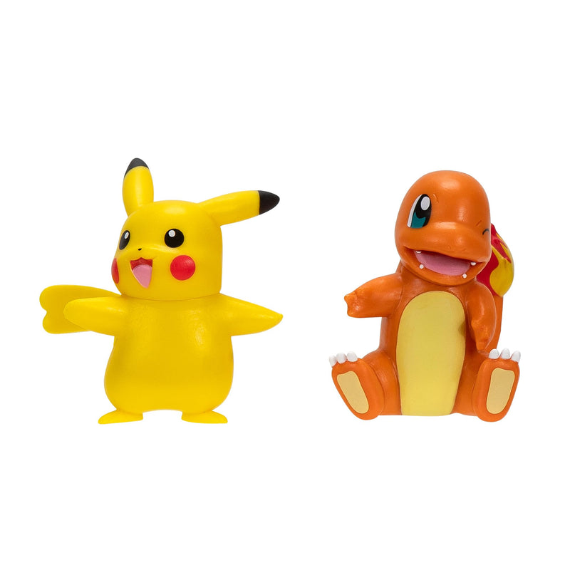 Pokémon Battle Figure First Partner 2 Pack - 2-Inch Charmander and Pikachu Battle Figures with Authentic Details