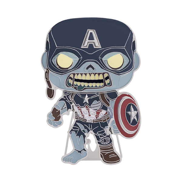Loungefly POP! Large Enamel Pin MARVEL: Marvel - Captain America - What If - ZOMBIE CAPTAIN AMERICA - Marvel What If Enamel Pins - Cute Collectable Novelty Brooch - for Backpacks & Bags