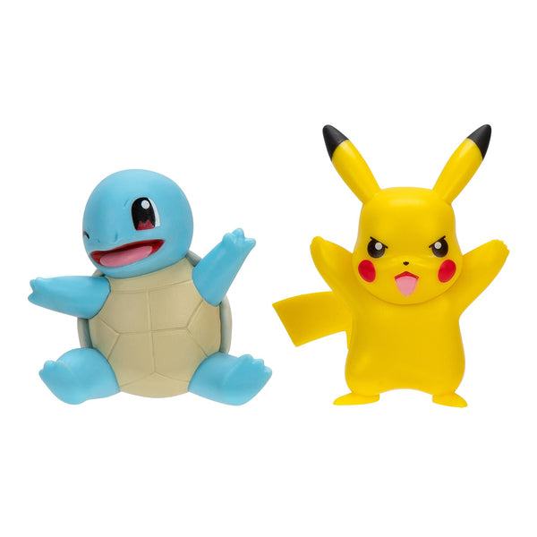 Pokémon Battle Figure First Partner 2 Pack - 2-Inch Squirtle and Pikachu Battle Figures with Authentic Details