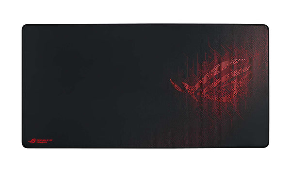 ASUS ROG Sheath Extended Soft Cloth Gaming Mouse Pad with Smooth Gliding Surface and Non-Slip Base - Black/Red