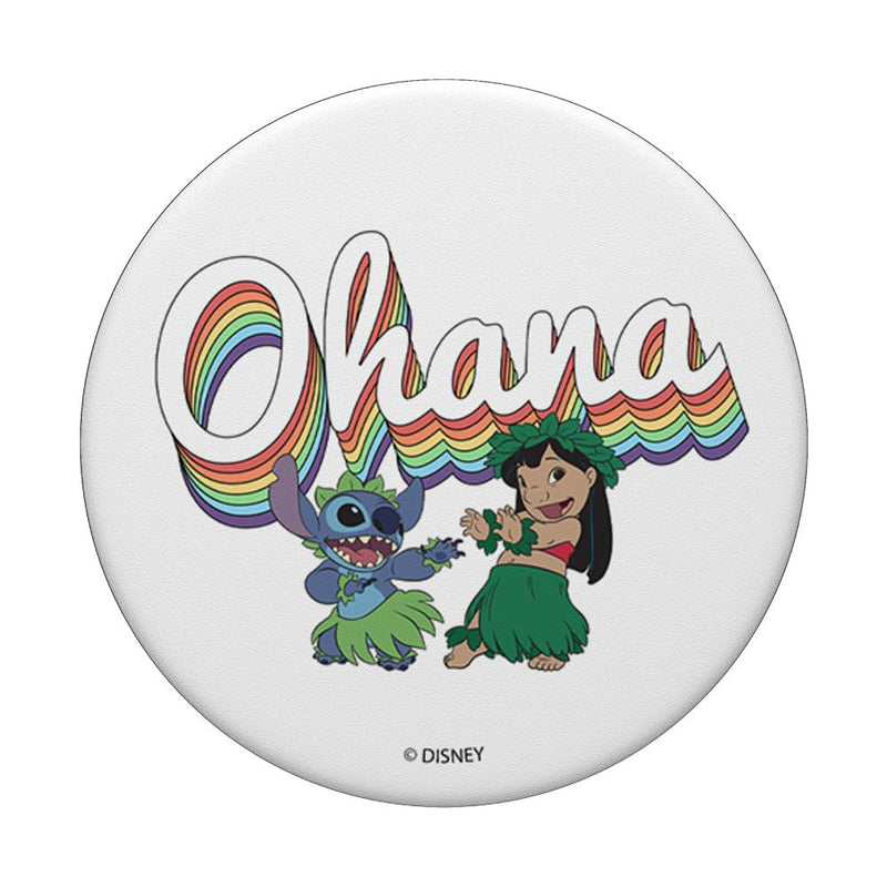 Disney Lilo & Stitch Rainbow Ohana Word Stack PopSockets Swappable PopGrip