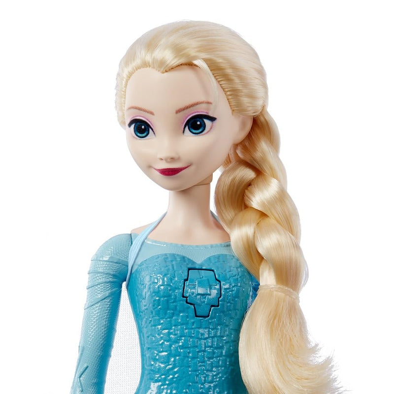 Mattel Disney Frozen Singing Elsa Doll, Frozen Elsa in Signature Clothing, Poseable Doll with Button that Sings "Let It Go" Song, Toys for Ages 3 and Up, English Version, HLW55