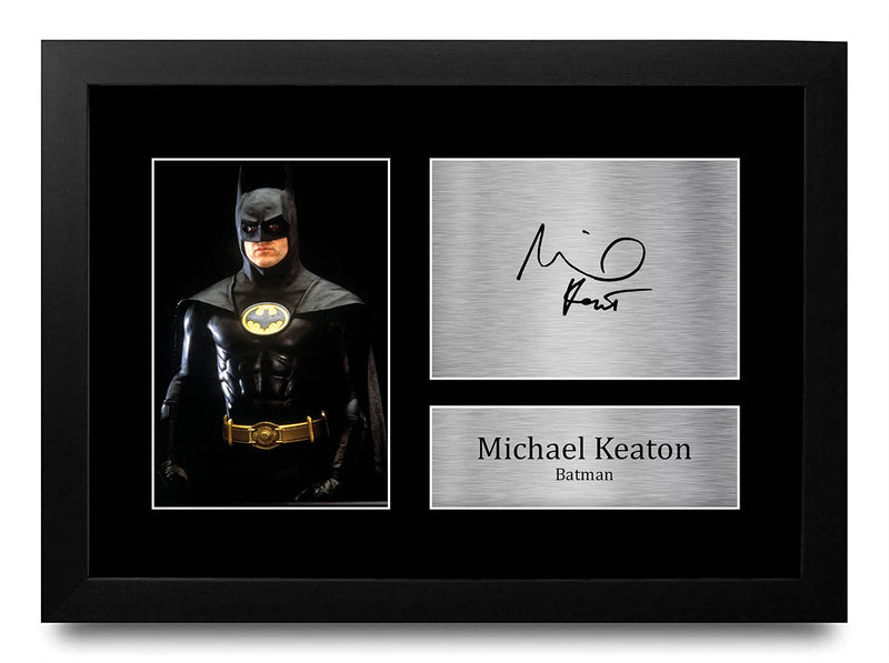 HWC Trading A4 FR Michael Keaton Batman Returns Presents Printed Signed Autograph Picture for Movie Memorabilia Fans - A4 Framed