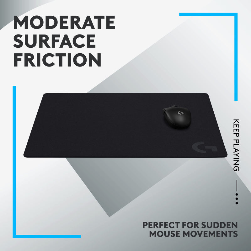 Logitech G G640 Large Cloth Gaming Mouse Pad, Optimised for Gaming Sensors, Moderate Surface Friction, Non-Slip Mouse Mat, Mac and PC Gaming Accessories, 460 x 400 x 3 mm