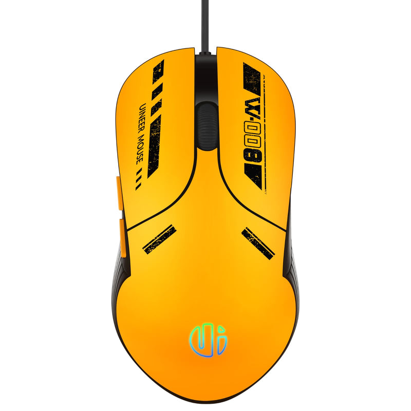 Wired Mouse, USB Wired Mouse with Silent Click, 4800DPI Adjustable & 6 Programmable Buttons, Optical tracking, Ergonomic Design, USB mouse for PC Laptop Computer(Yellow)